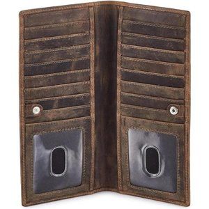Long  Wallets  For  Real Leather RFID Blocking Security 2 ID Window Credit Card